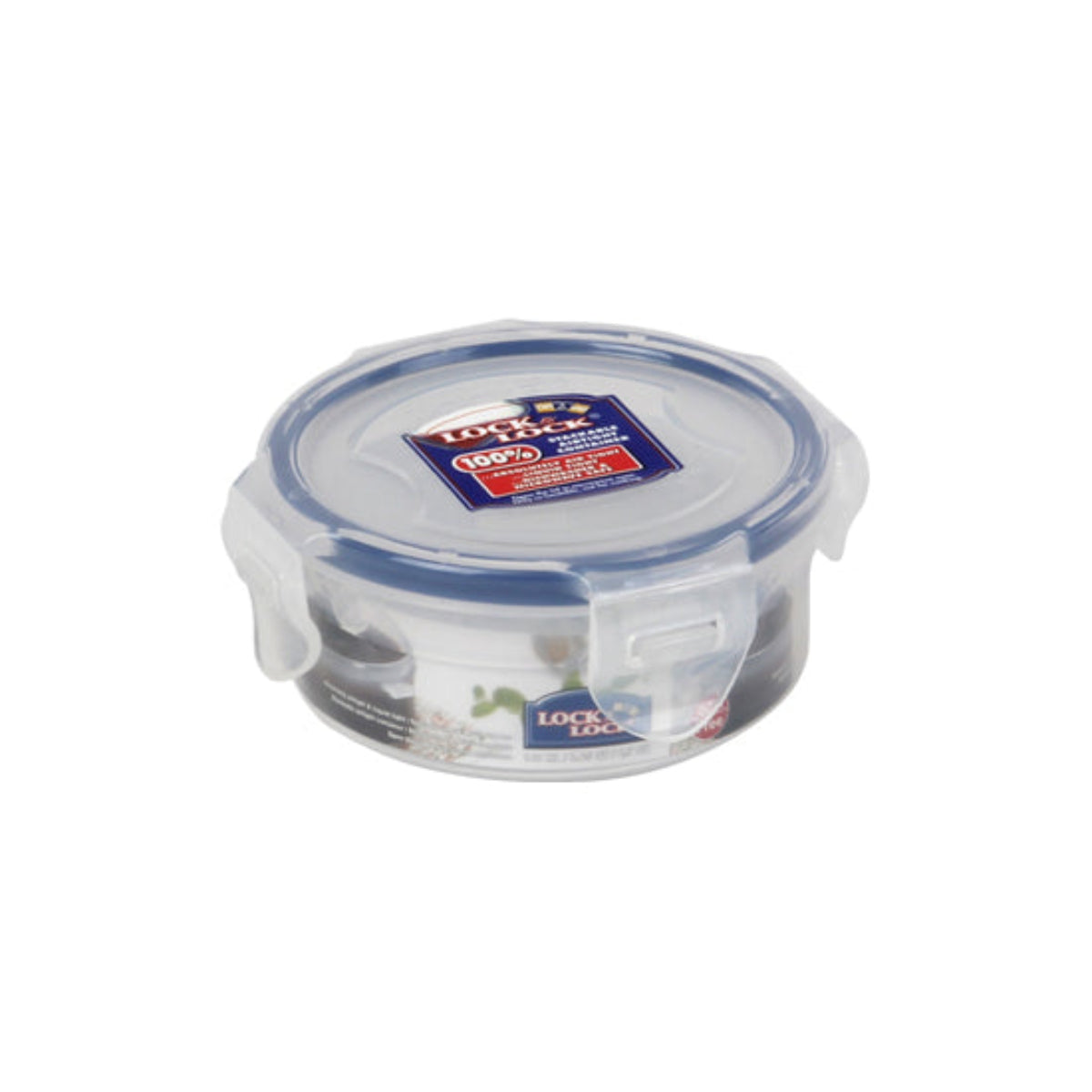 LocknLock Classics Round Food Container with Leak Proof Locking Lid, Clear