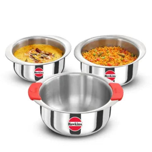 Hawkins Stainless Steel Tri-ply Patila Gift Set ( 3 pcs Set )