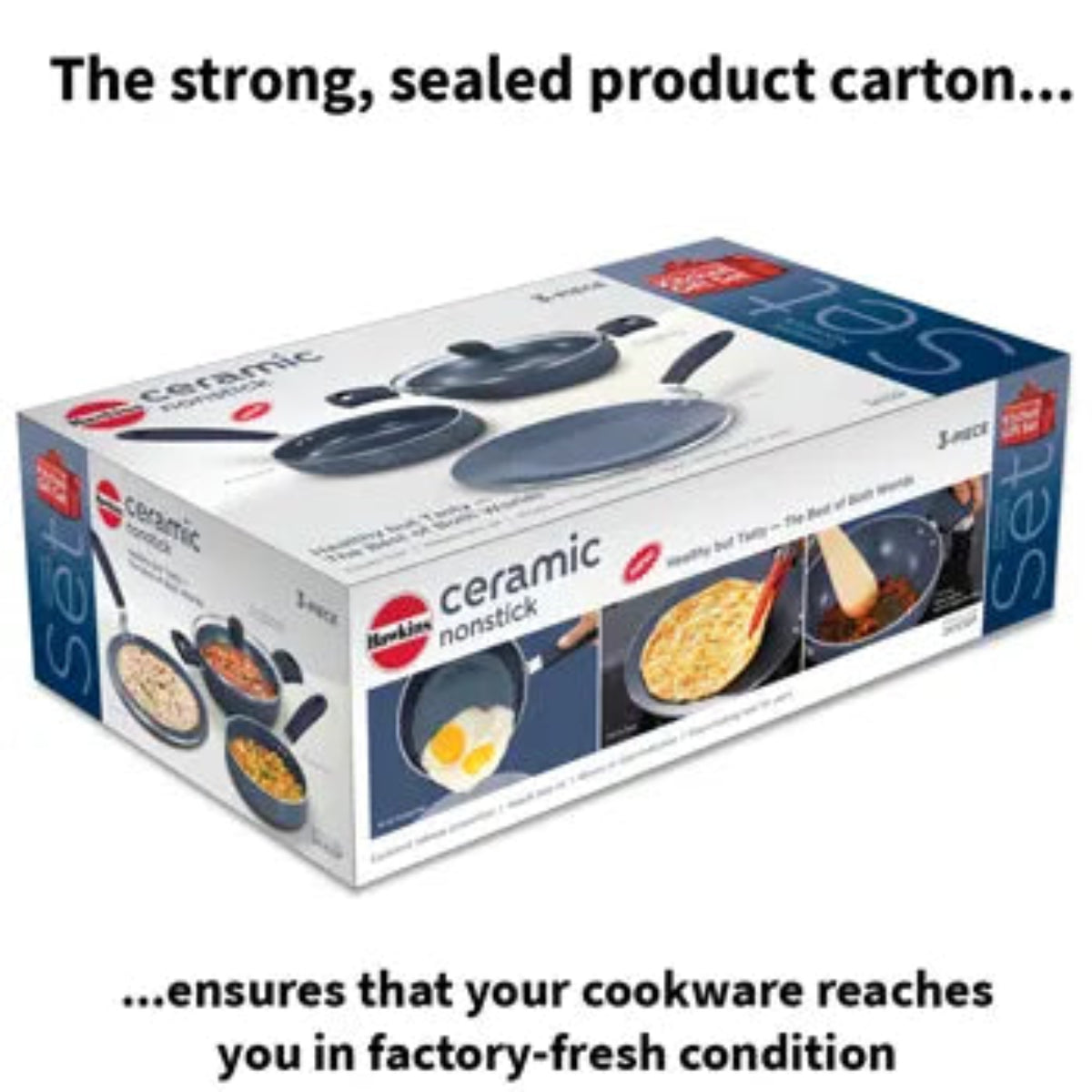 Hawkins Ceramic Nonstick 3-Piece Cookware Set (24ICGP)