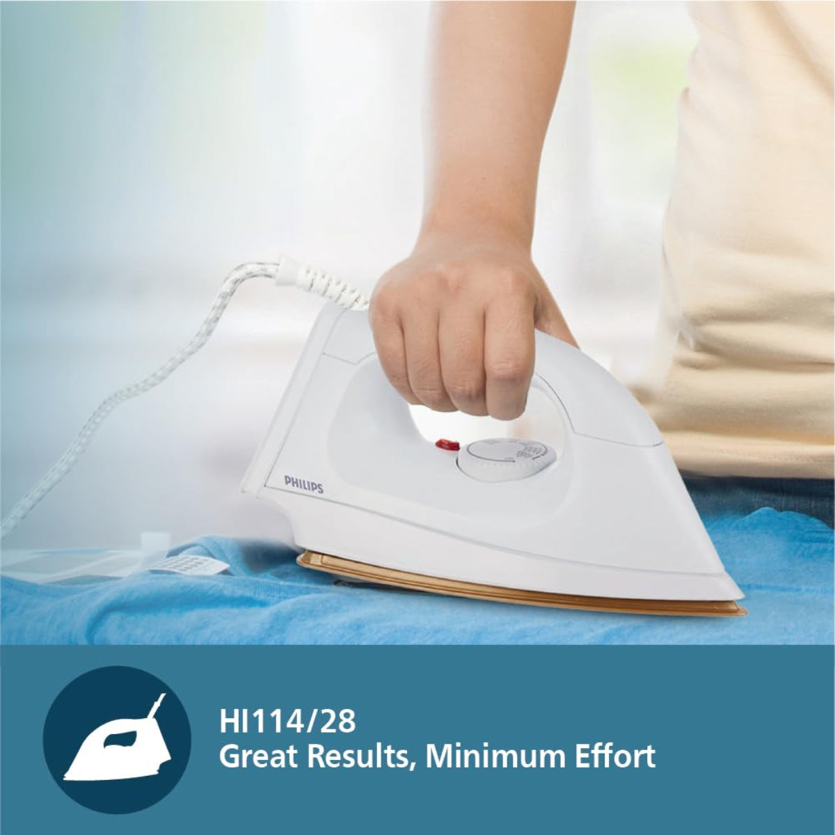 Philips 1000 Watt Dry Iron, White - HI114/28