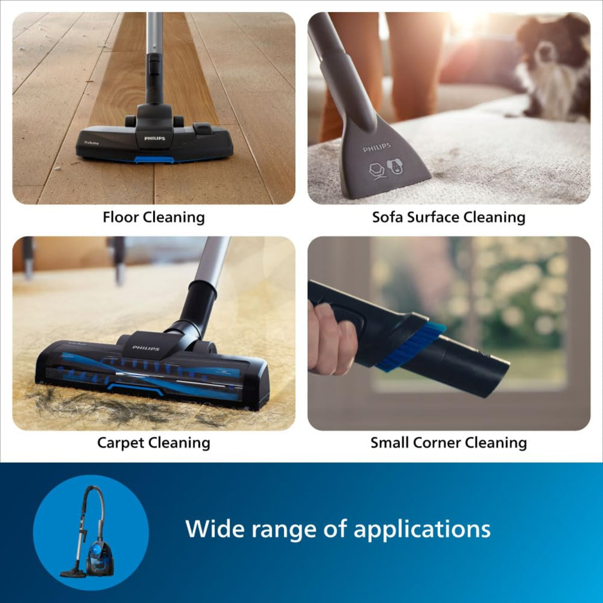 Philips 1900 Watts for Power Full Suction Power Pro Bagless Vacuum Cleaner for Home - FC9352/01