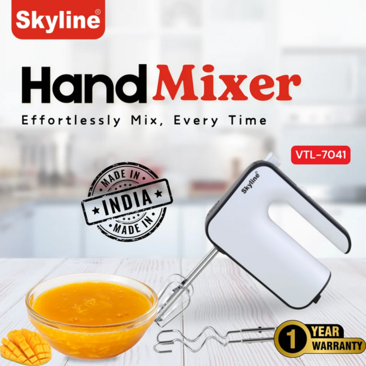 Skyline 400W Hand Mixer with 5-Speed and Turbo Function - VTL-7041