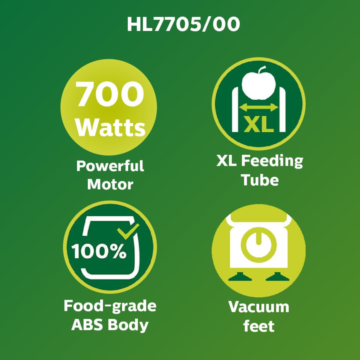 Philips 700 Watt Powerful Juicer with Full Apple feeding tube - HL7705/00