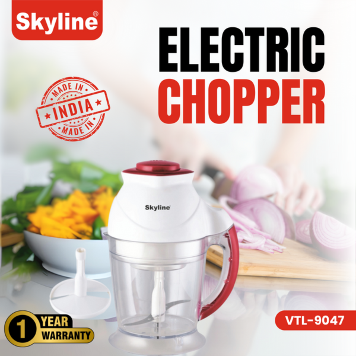 Skyline Electric Chopper 300 Watts with 700ml Capacity
