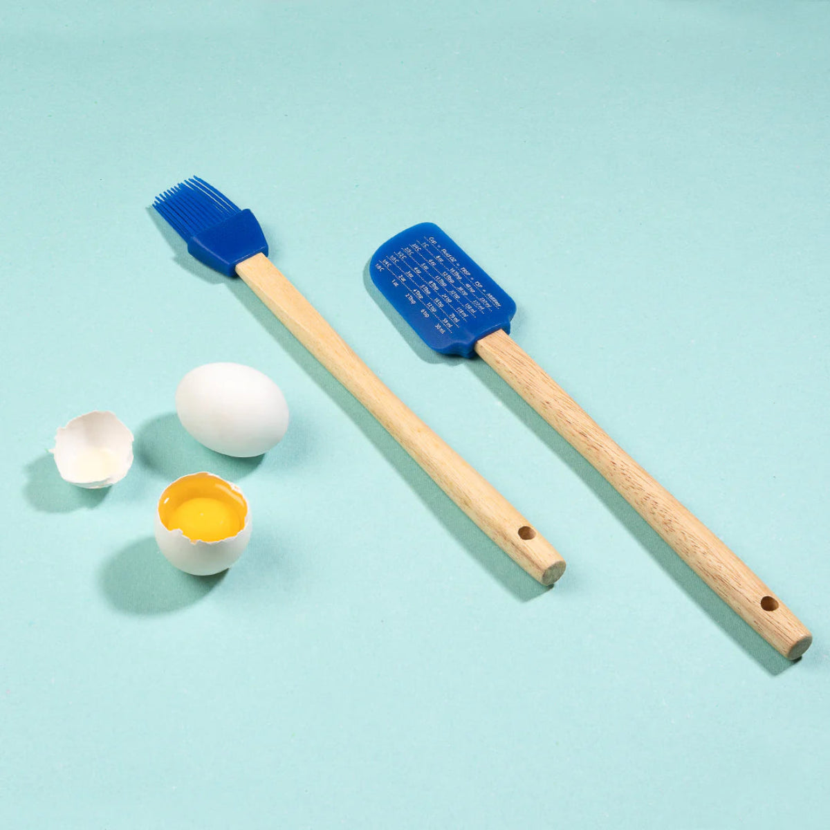 Rena Silicone Flat Spatula (Wooden Handle) Total Length 300 mm - 30502