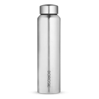 Borosil 1000 ml Hydra Aquaslim Stainless Steel Water Bottle | ISI | Leakproof