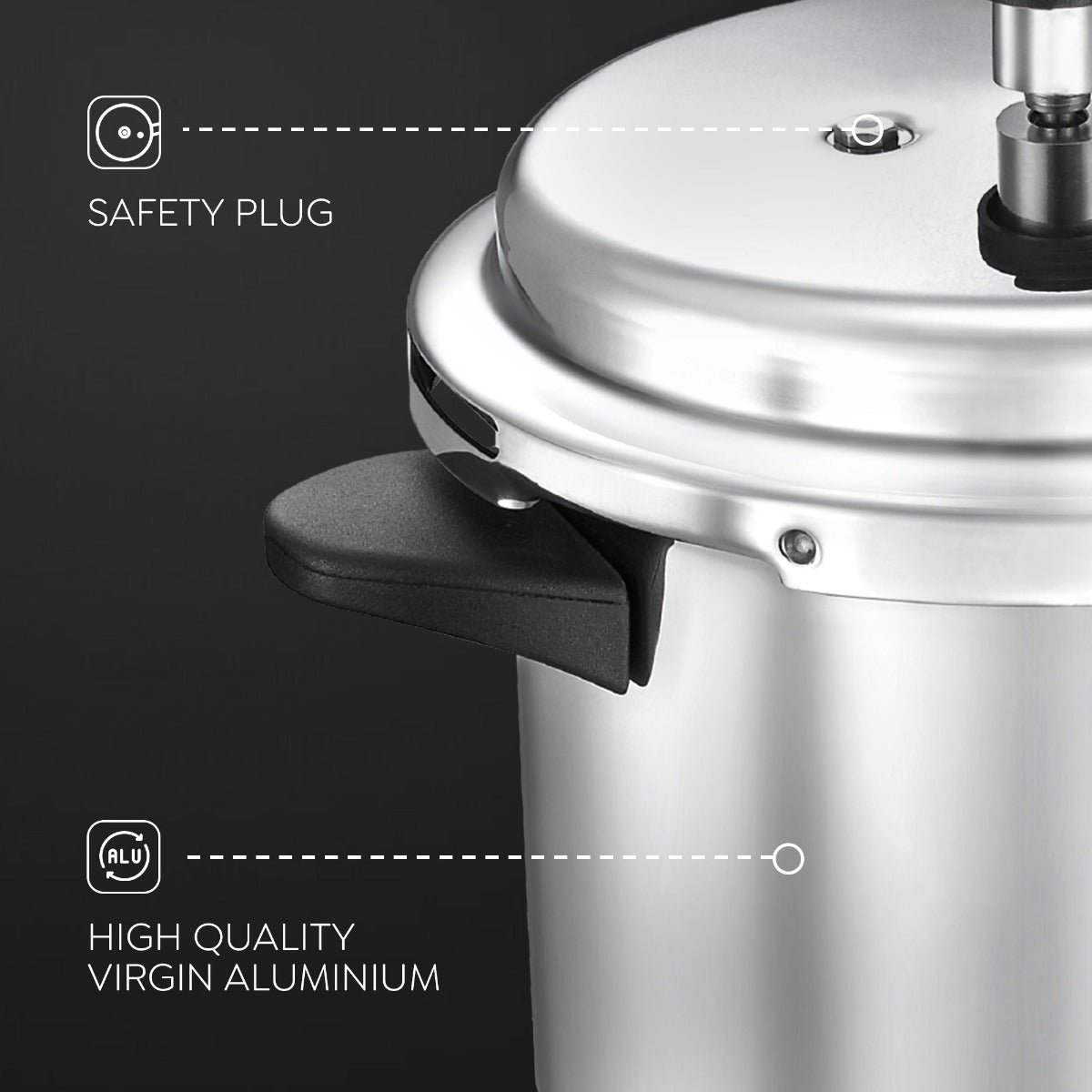 Judge Deluxe Outer Lid 3L Aluminum Pressure Cooker by Prestige | Induction Friendly