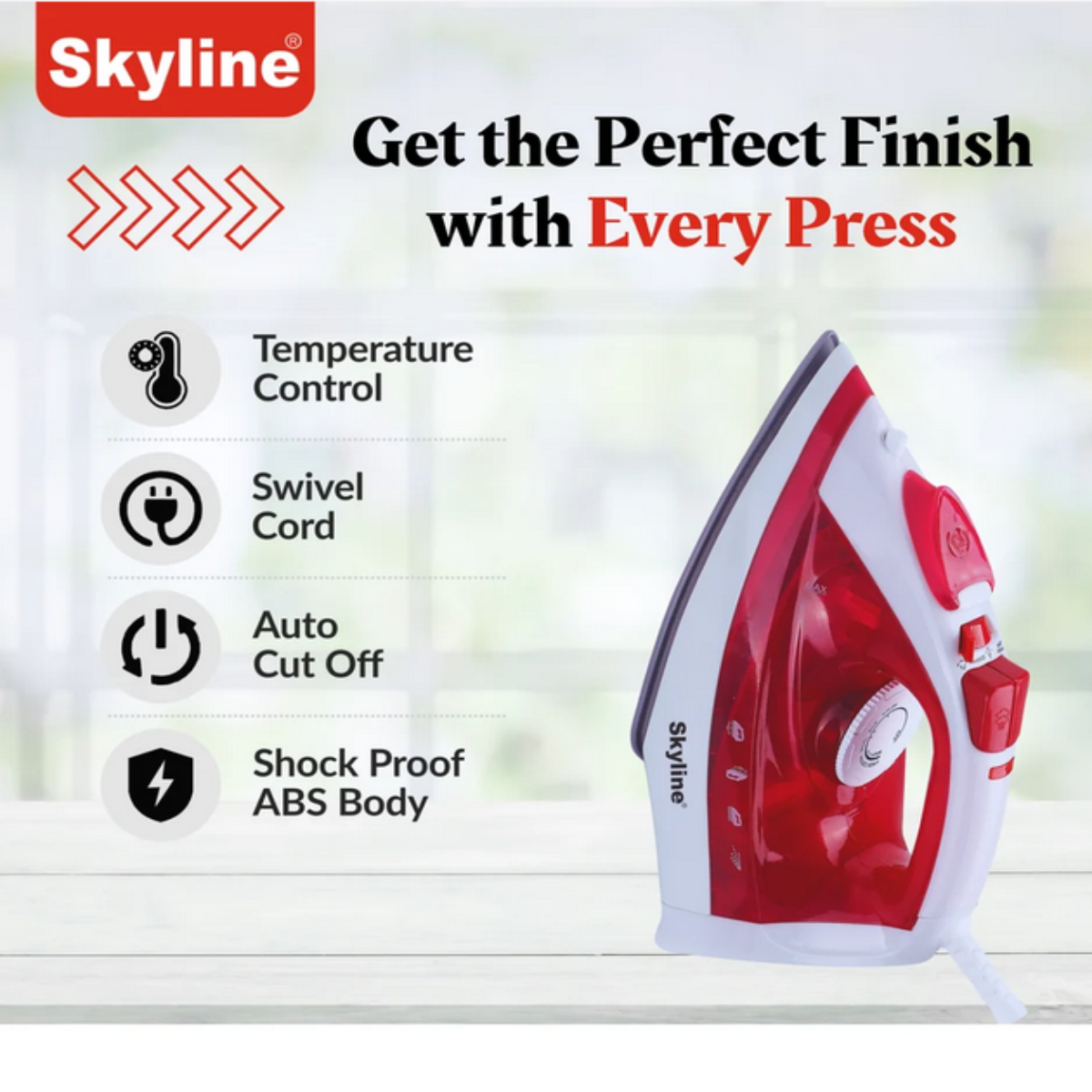 Skyline 1600 Watts Steam & Spray Iron with Burst Function - VTL-7076