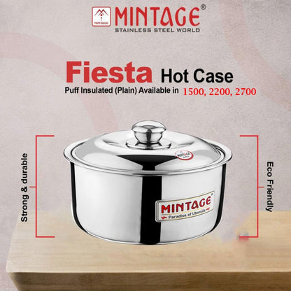 Mintage Fiesta Casserole with Stainless Steel Lid 1500 ml Small, Silver - HCF-15
