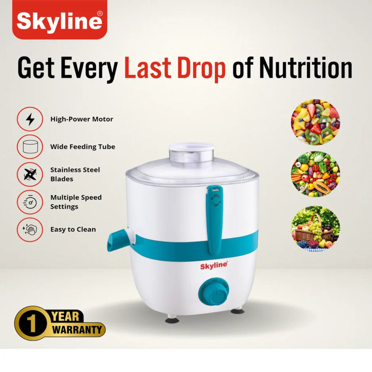 Skyline 550 Watts Juicer Extractor - VTL-9900