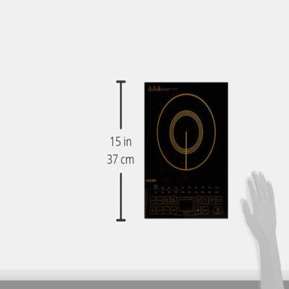 Philips 2100 Watt Induction Cook Top with Sensor Touch & High quality Full Glass Panel, Black - HD4938/01