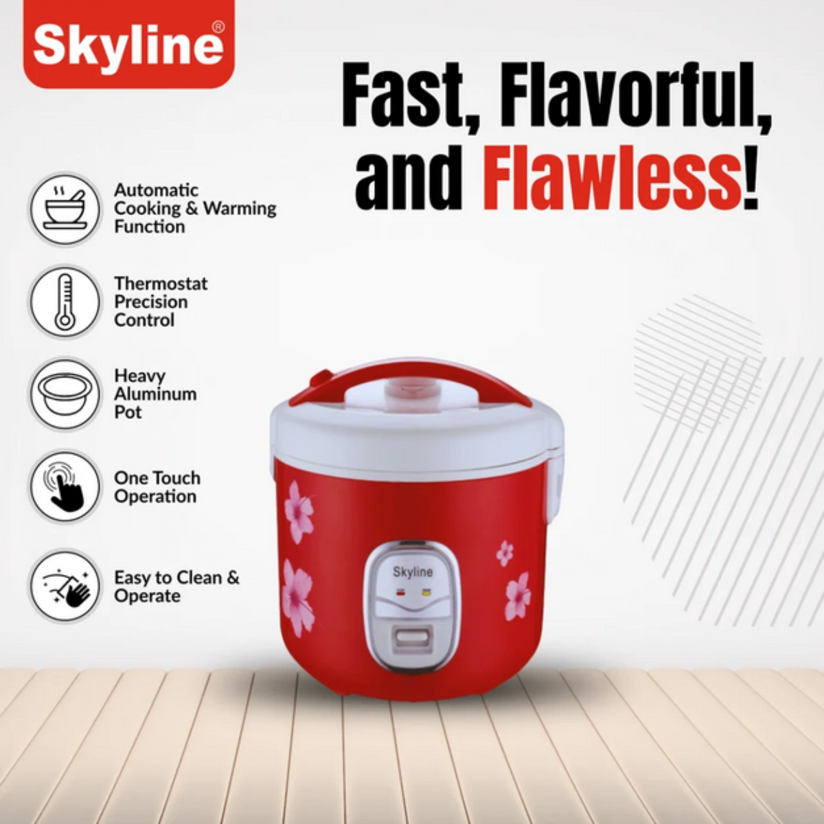 Skyline 700 Watts, 1.8 Liter Full Body Rice Cooker, Digital Controls - VTL-9060