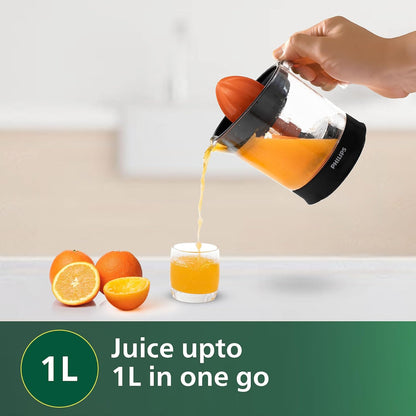 Philips Citrus Press Juicer 1 Liter 25 Watts | Transparent & Black - HR2799/00