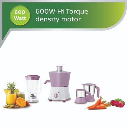 Philips 600W Turbo Motor Juicer Mixer Grinder Come with 3 Jar - HL7581/00