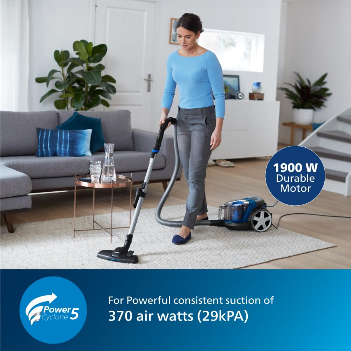 Philips 1900 Watts for Power Full Suction Power Pro Bagless Vacuum Cleaner for Home - FC9352/01