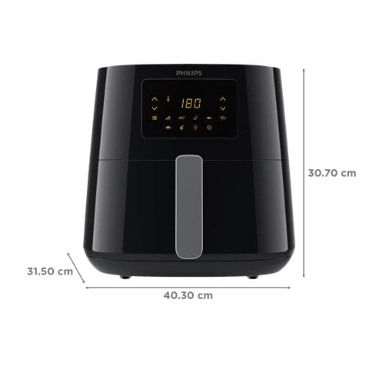 Philips 2000 Watt Digital Air Fryer with Rapid Air Technology (Black) - HD9270/70