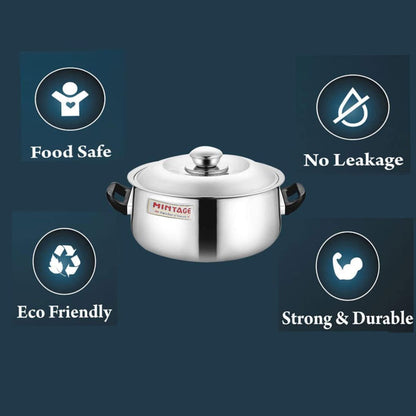 Mintage Stainless Steel Casserole Harmony Belly With Handle & Lid 4000 ml CHM-04