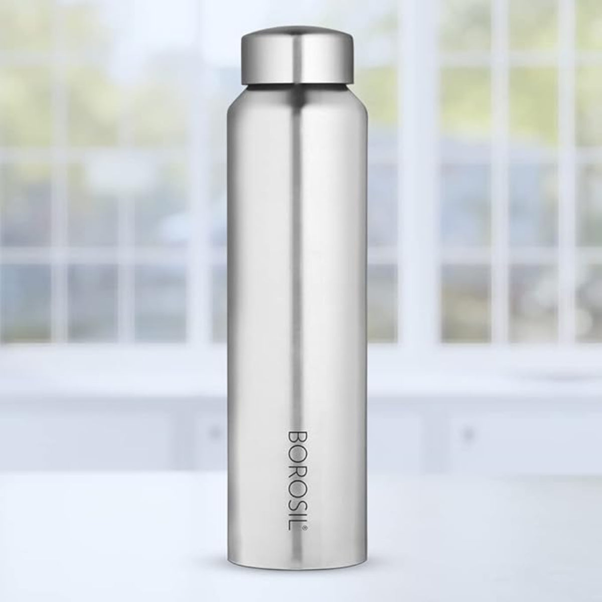 Borosil 1000 ml Hydra Aquaslim Stainless Steel Water Bottle | ISI | Leakproof