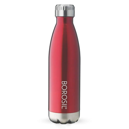 Borosil Hydra Bolt Trans Red Stainless Steel Water Bottle