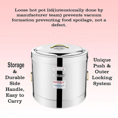 Mintage Stainless Steel Hot Pot 40L Orbit With Side Golden PVD Handle - HP-40