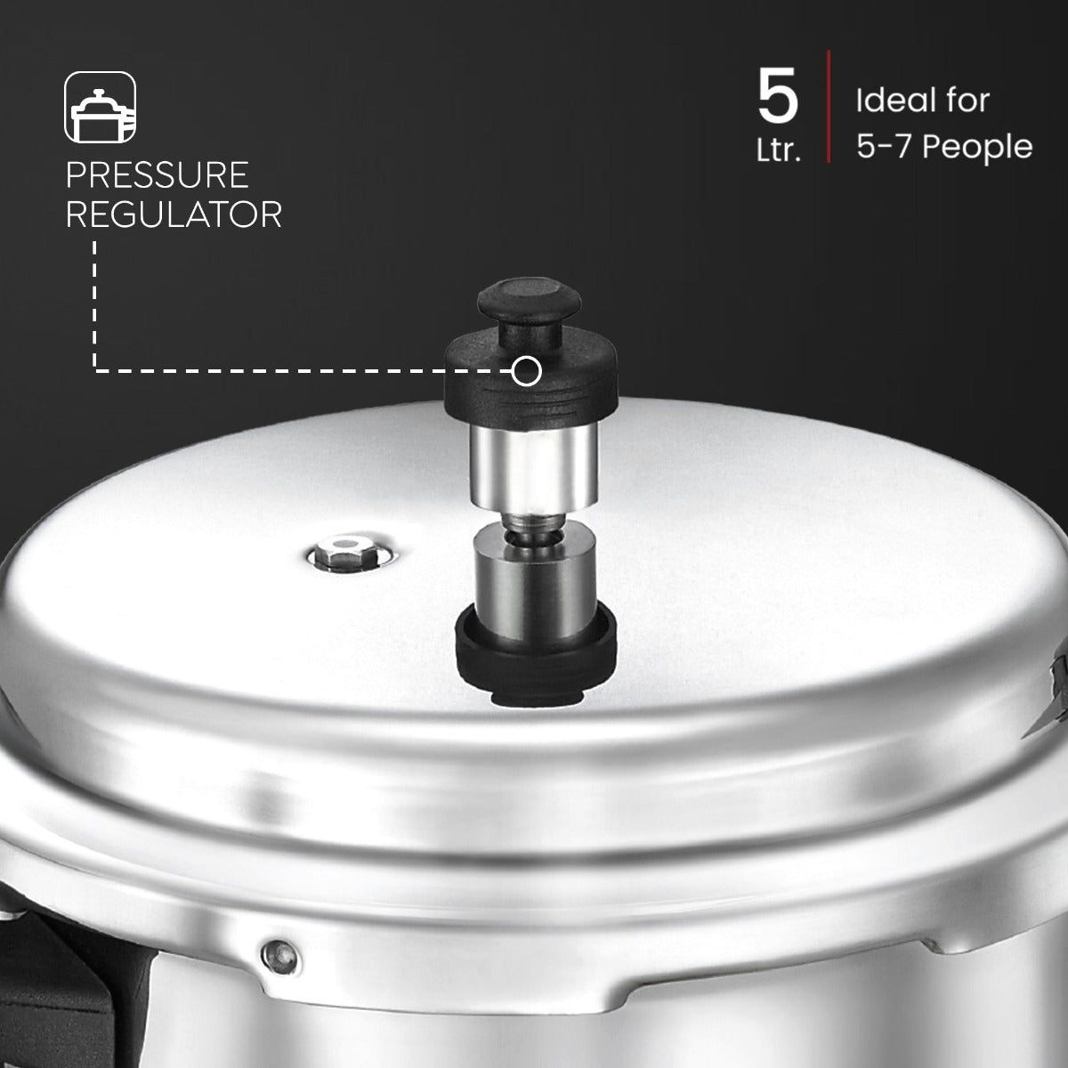 Judge Deluxe Outer Lid 3L Aluminum Pressure Cooker by Prestige | Induction Friendly