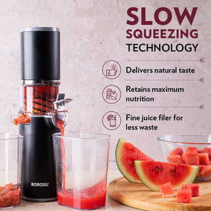 Borosil 130 Watts Easy Juice Cold Press Slow Juicer - BSJU13WB01