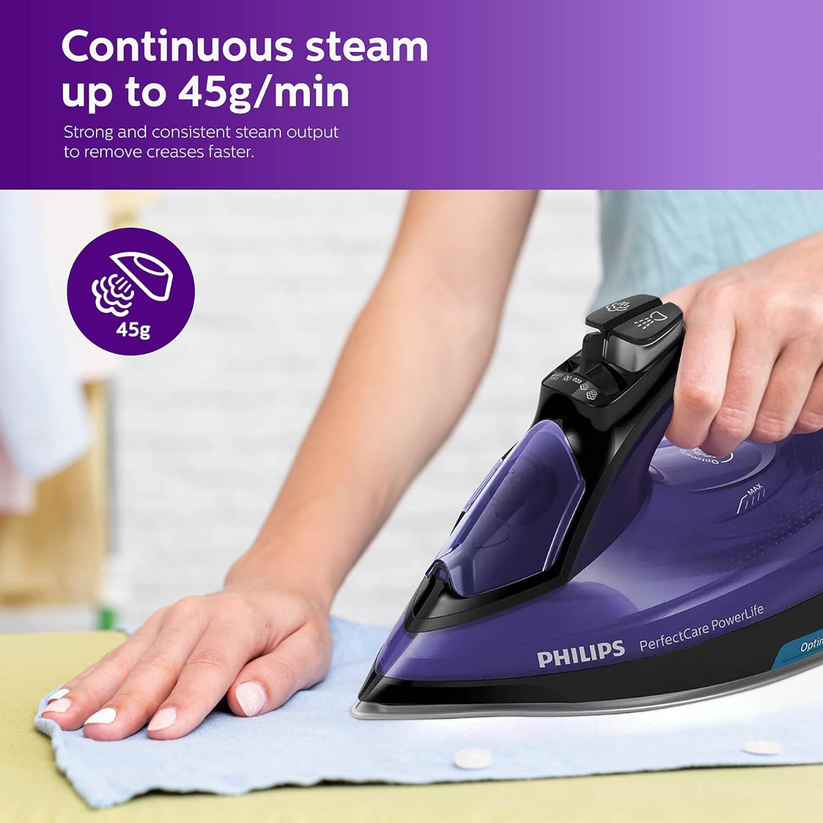 Philips 2400 Watt Plastic Perfect Care Power Life Steam Iron - GC3925/34