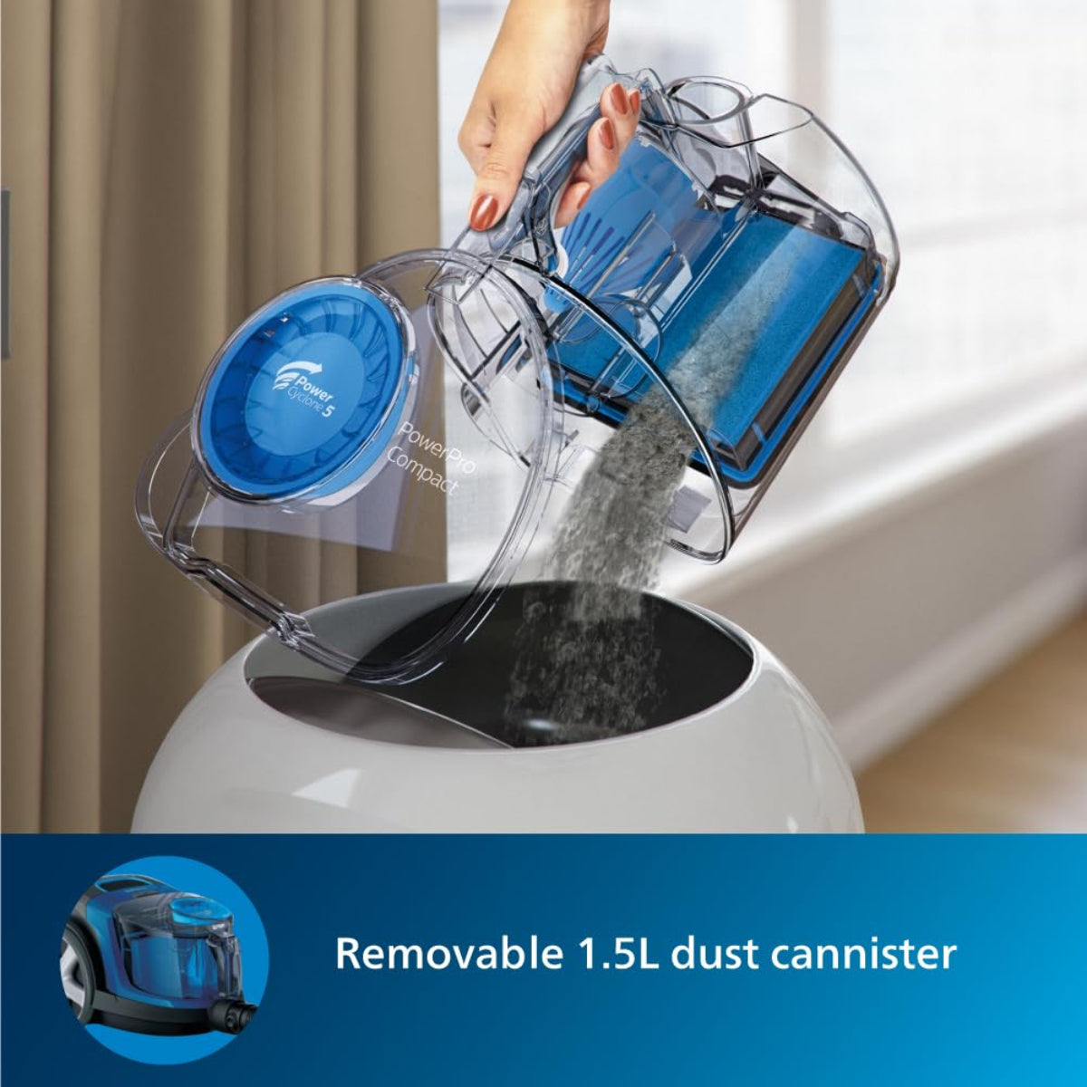 Philips 1900 Watts for Power Full Suction Power Pro Bagless Vacuum Cleaner for Home - FC9352/01
