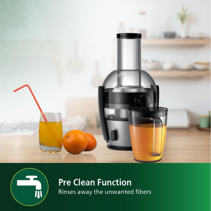 Philips Quick Clean Juicer 800 Watts | 2 Liter Juice, Black & Silver - HR1863/20