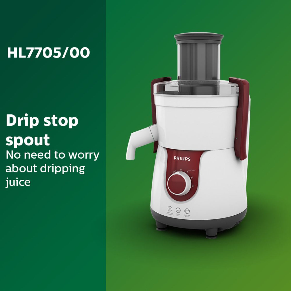 Philips 700 Watt Powerful Juicer with Full Apple feeding tube - HL7705/00