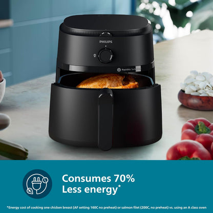 Philips Air Fryer 1300W (4.2 Liter) with Rapid Air Technology (Black) - NA120/00