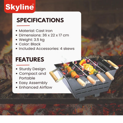 Skyline Charcoal Barbeque with 4 Skews - VTL-4500