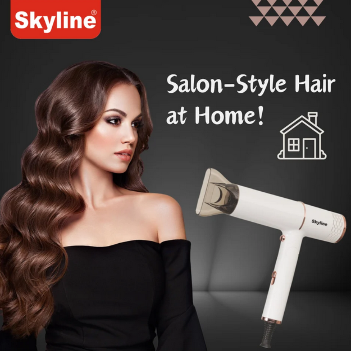 Skyline Hair Dryer 1600 Watts with Cool Shot & Foldable Handle - VTL-8686