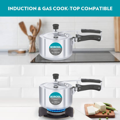 Borosil Presto Aluminum 2 Liter Inner Lid Pressure Cooker, Induction Base - CFPC2LAL01