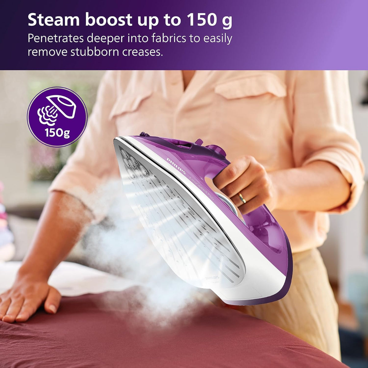 Philips 2400 Watt Easyspeed Plus Steam Iron, Ceramic Soleplate  - GC2147/30