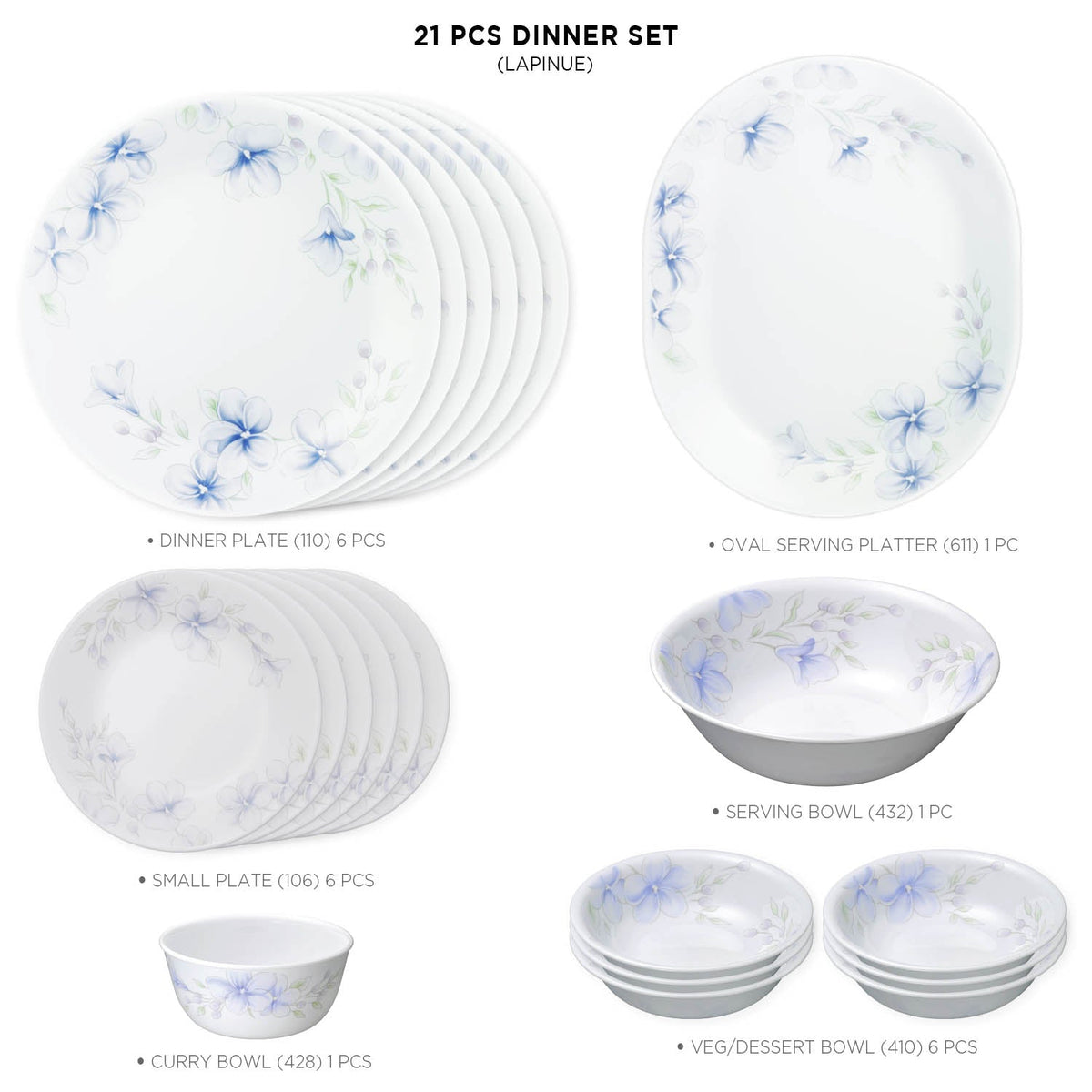 Corelle Asia Collection Lapinue 21 Pcs Dinner Set