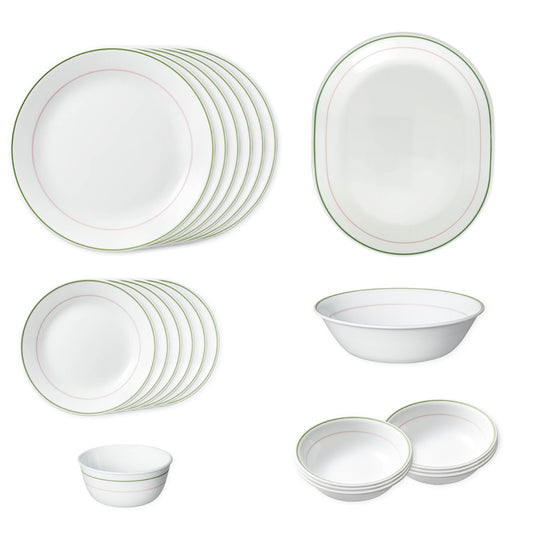 Corelle Livingware Double Ring Green 21 pcs Dinner Set