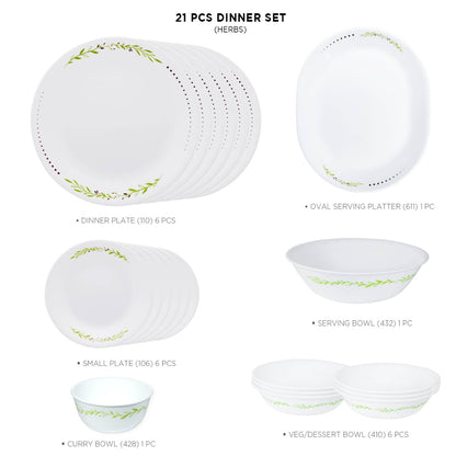 Corelle Livingware Herbs 21 Pcs Dinner Set
