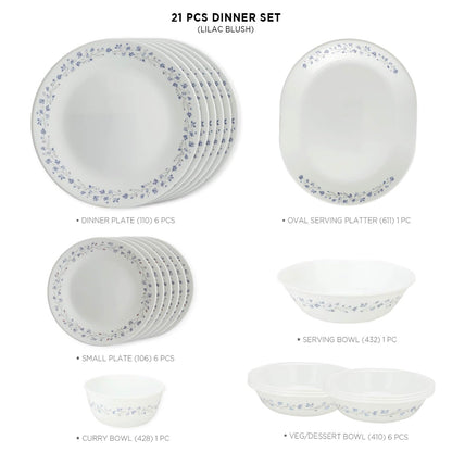 Corelle Livingware Round Lilac Blush 21 Pcs Dinner Set
