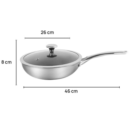 Corelle DuraNano 26cm Wok pan with Lid