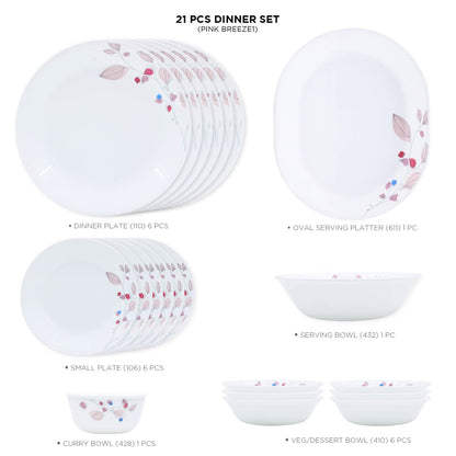 Corelle Livingware Round Pink Breeze1 21 Pcs Dinner Set