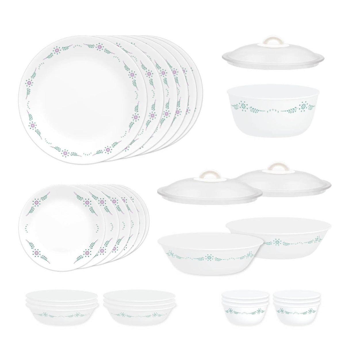 Corelle Livingware Round Herbs 30 Pcs Dinner Set
