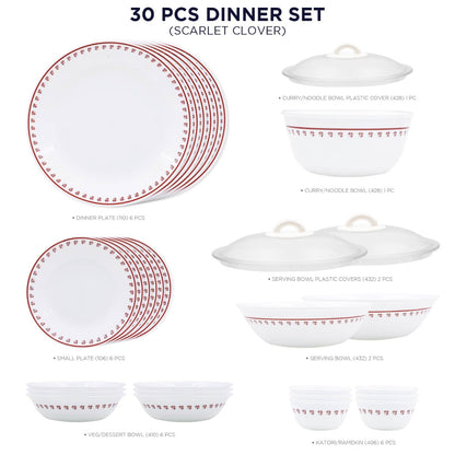 Corelle Livingware Round Scarlet Clover 30 Pcs Dinner Set