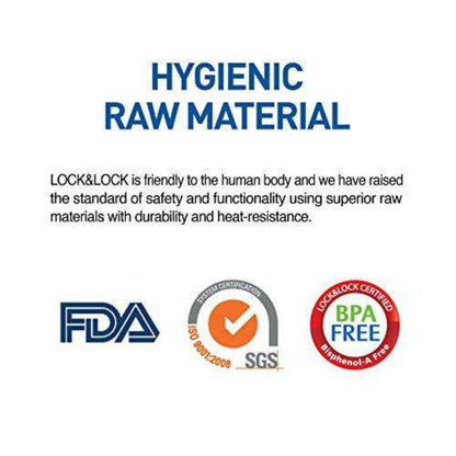 LocknLock Classics Large Tall Rectangular Food Container with Leak Proof Locking Lid Set Of 3 pcs