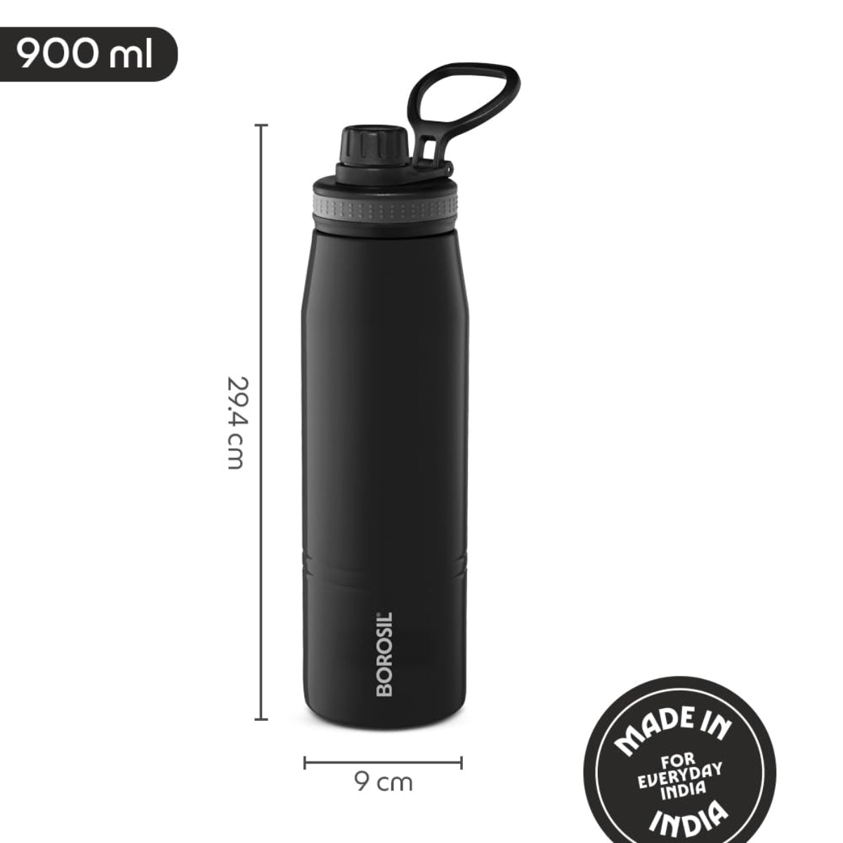 Borosil 900ml Go Sport Stainless Steel Water Bottle
