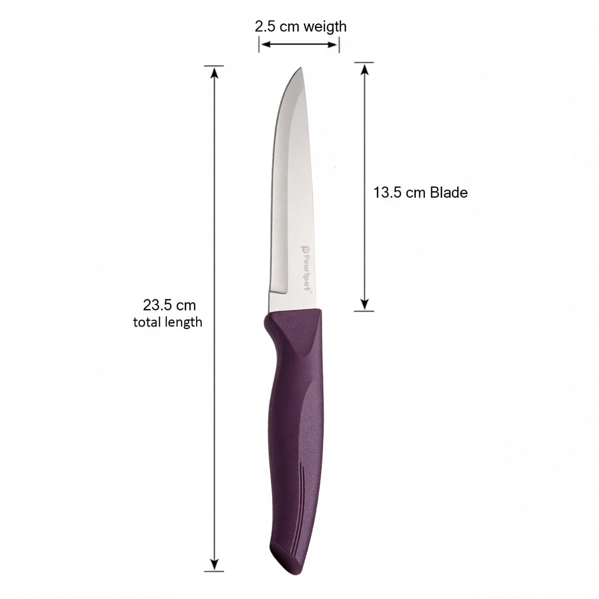 PEARLPET Premium Kitchen Vegetable Knife |Stainless Steel Knife for Kitchen Use | Sharp | Durable | Kitchen Knives (Chaku), 1pc (Purple)