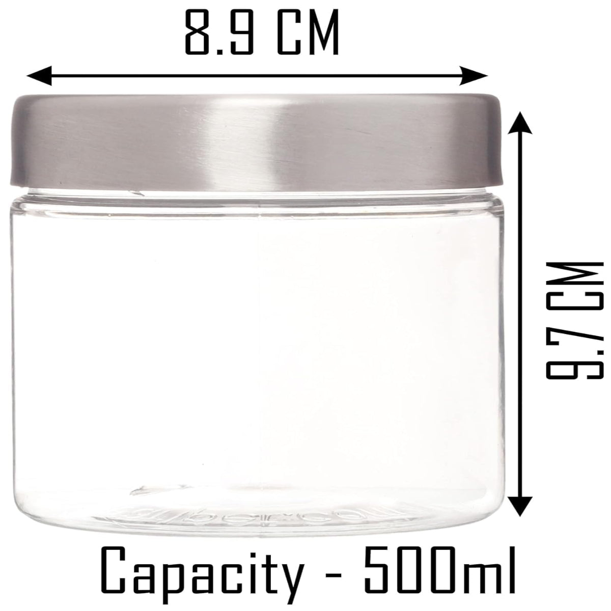 Plus Round Jars with Steel caps Set of 6 - 500 ml