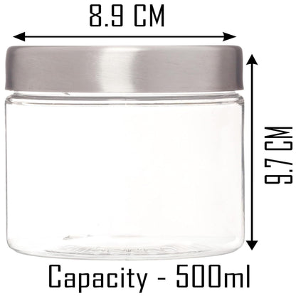Plus Round Jars with Steel caps Set of 6 - 500 ml