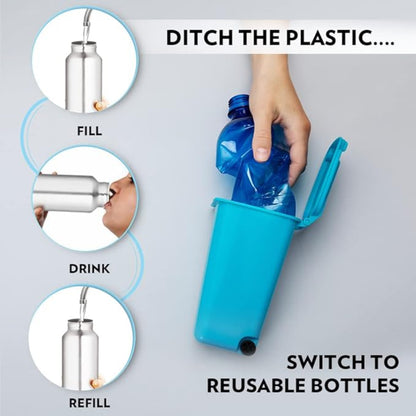 Borosil 1000 ml Hydra Aquaslim Stainless Steel Water Bottle | ISI | Leakproof