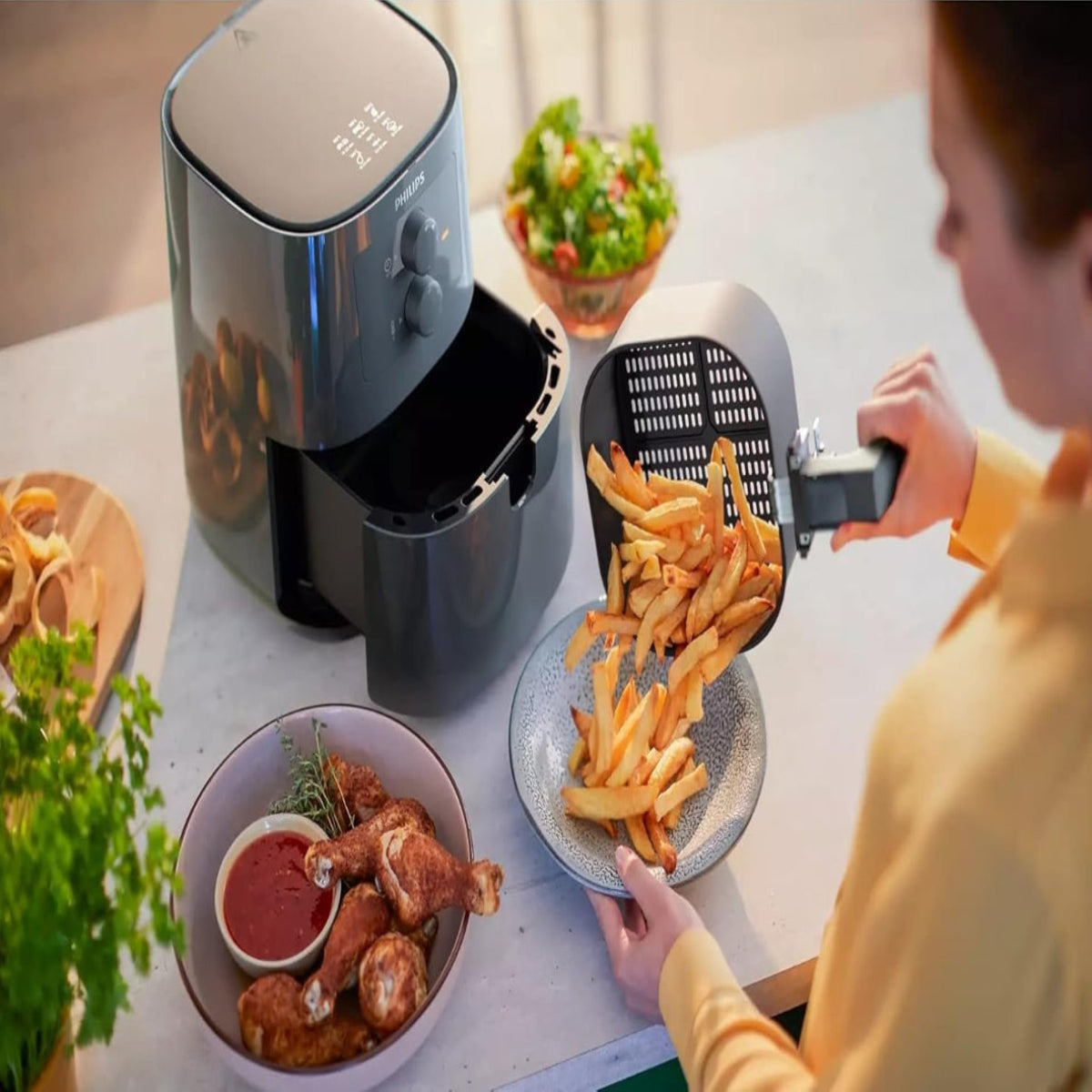 Philips Essential 1400 Watt Air Fryer (Slate Grey) HD9200/60